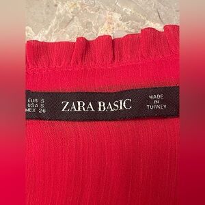 Zara Basic Vibrant Elegant Red Blouse